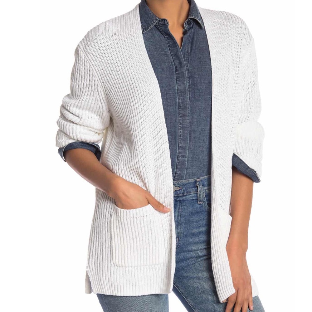 Madewell White Cardigan Sweater XL